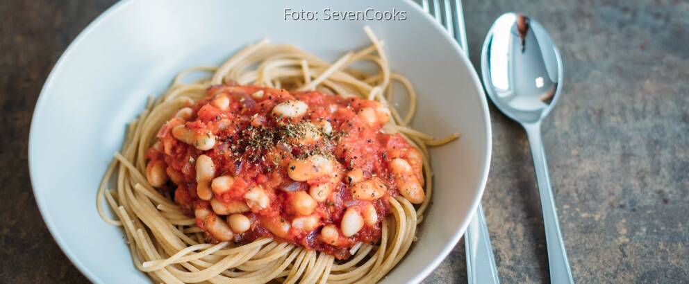 Veganes Rezept: Spaghetti mit weißen Bohnen