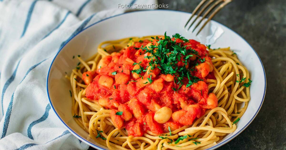 Spaghetti Mit Weissen Bohnen Sevencooks