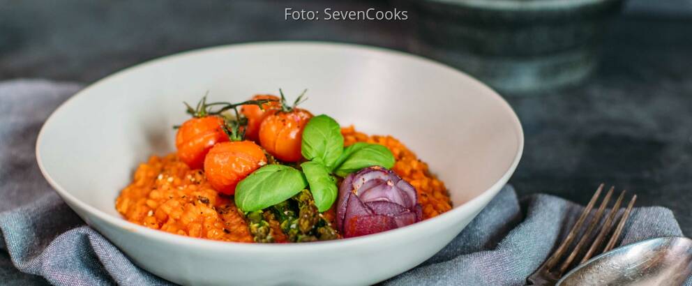 Veganes Rezept: Spargel-Tomaten-Risotto 1