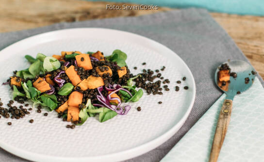 Susskartoffel Linsen Salat Sevencooks