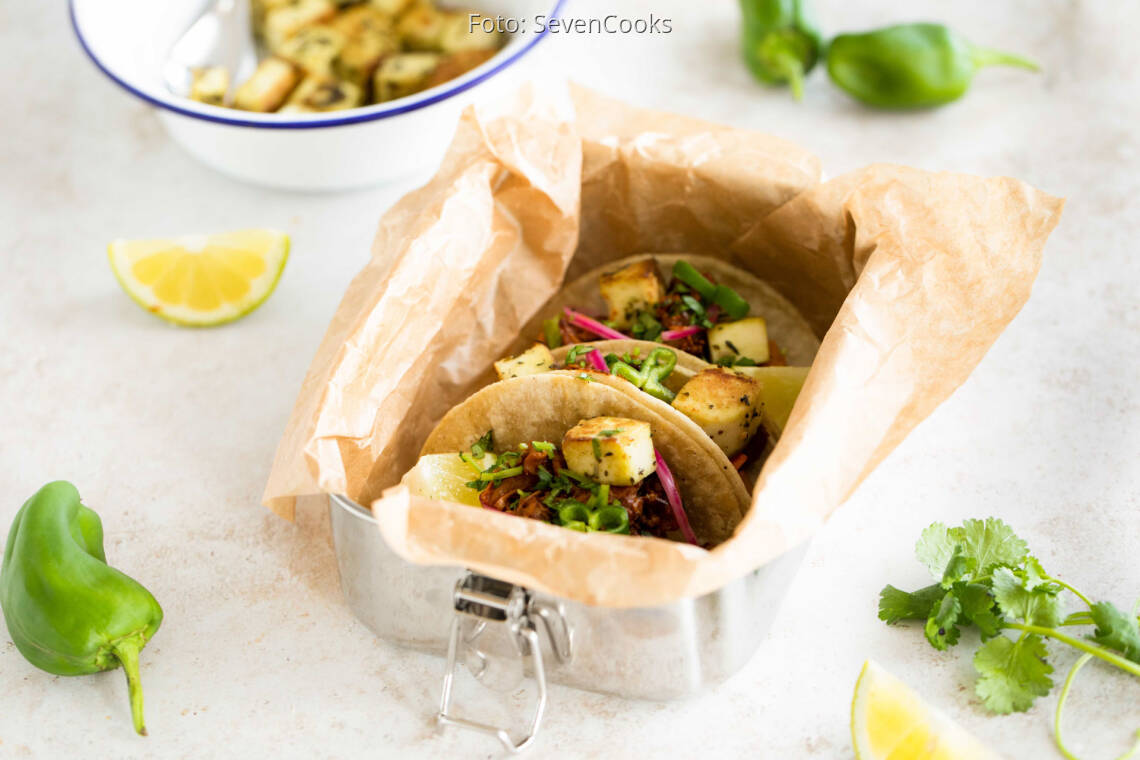 Veganes Rezept: Tacos mit veganem Pfannenkäse 2