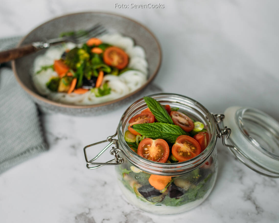 Veganes Rezept: Thai Reisnudel Salat 2