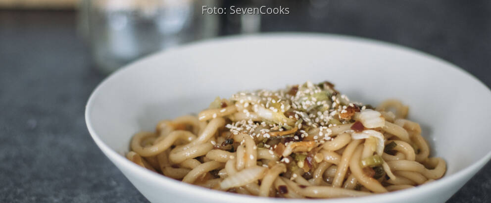 Veganes Rezept: Udon-Nudeln mit Kimchi