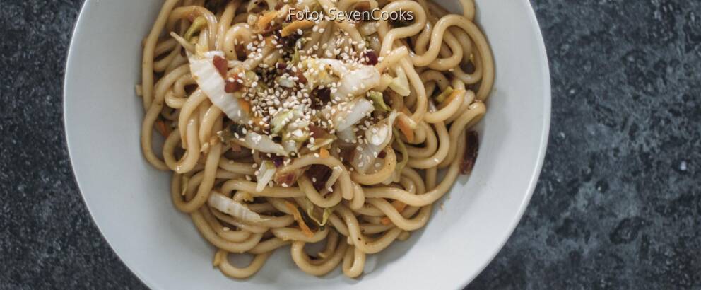 Veganes Rezept: Udon-Nudeln mit Kimchi