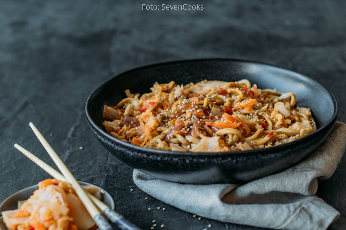 Veganes Rezept: Udonnudeln mit Kimchi