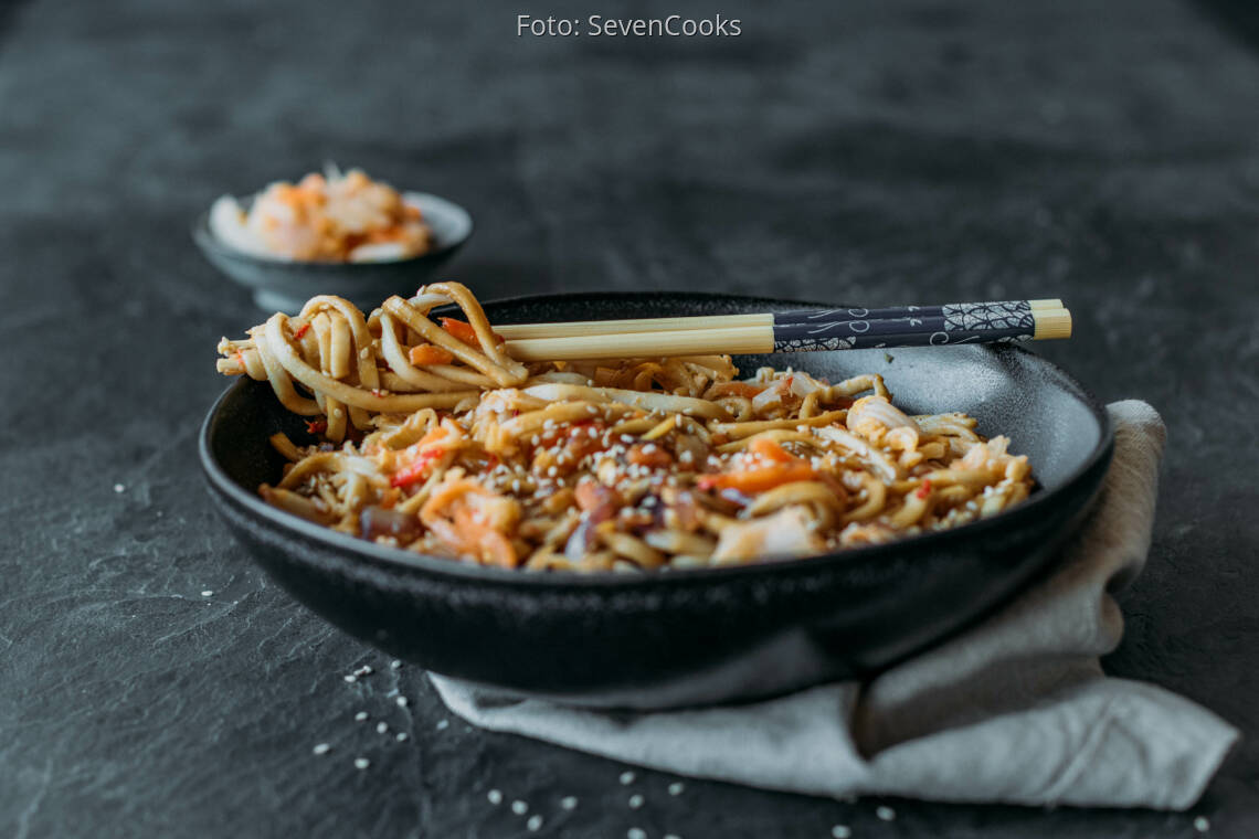 Veganes Rezept: Udonnudeln mit Kimchi