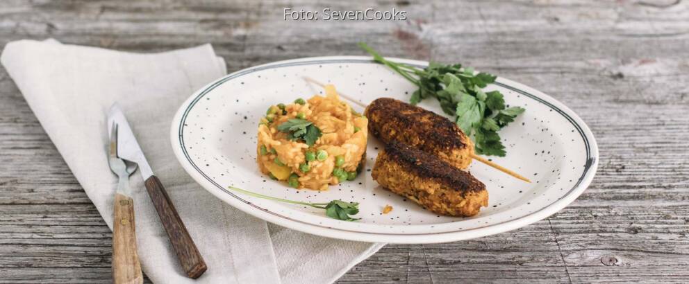 Veganes Rezept: Vegane Cevapcici mit Djuvec-Reis 3