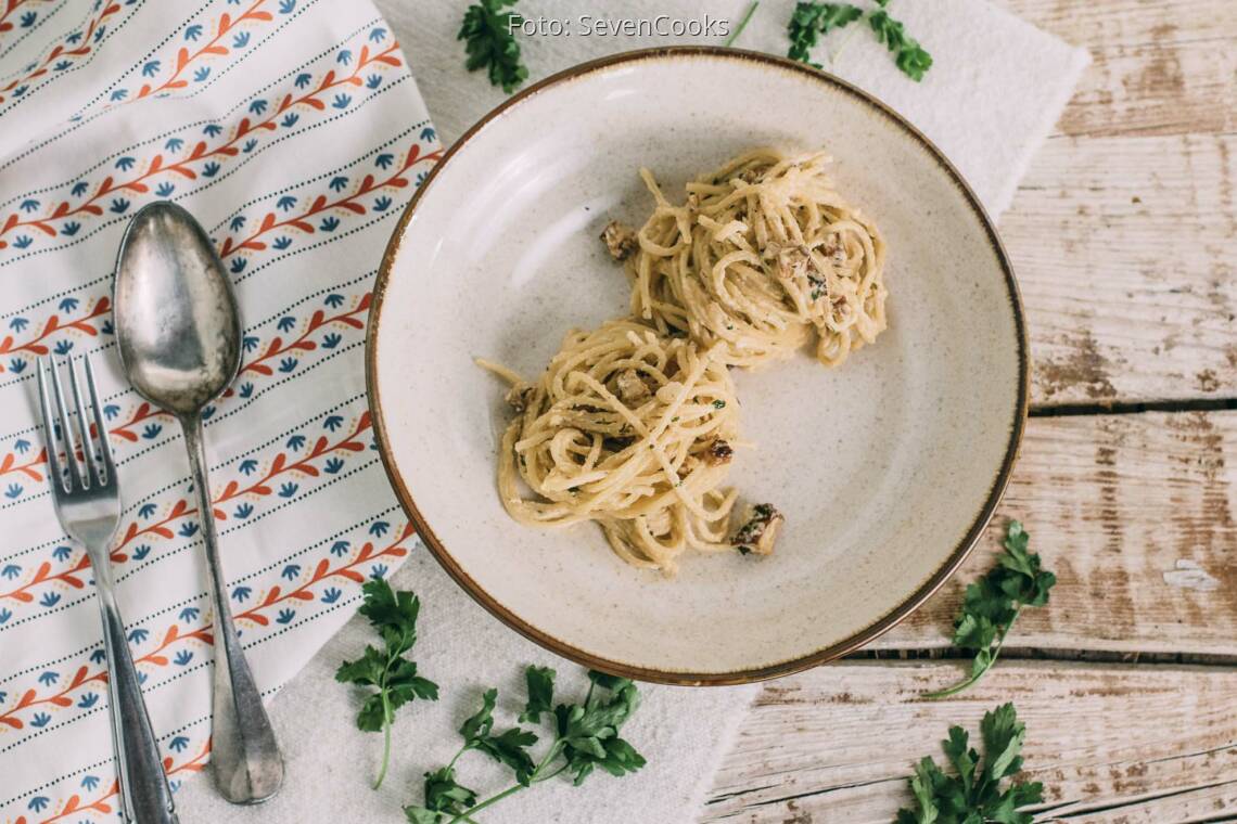 Veganes Rezept: Vegane Spaghetti Carbonara 1