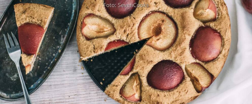 Veganes Rezept: Versunkener Pflaumenkuchen