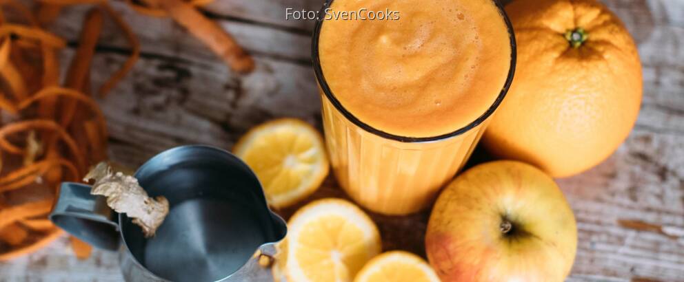 Veganes Rezept: Warmer Smoothie mit Karotte, Ingwer und Orange