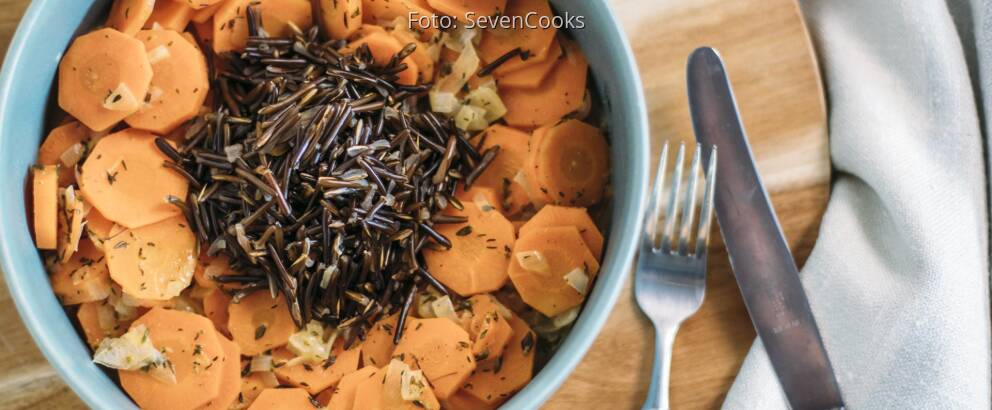 Veganes Rezept: Wildreis mit Karotten-Thymian-Gemüse 1