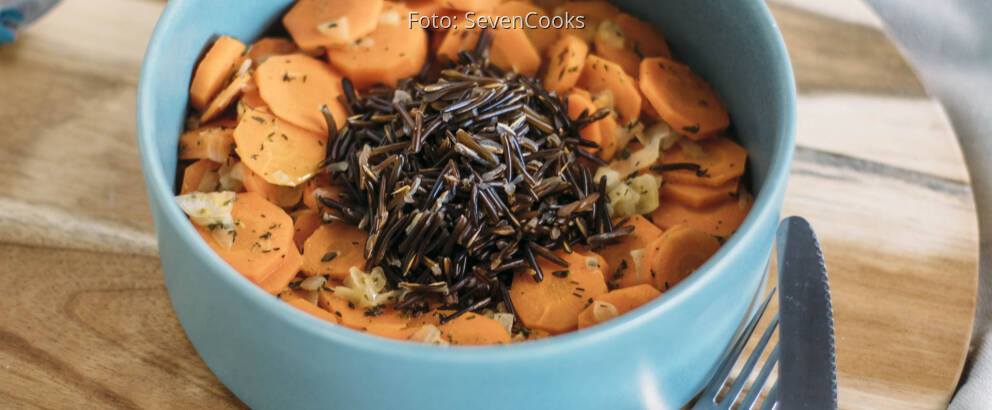 Veganes Rezept: Wildreis mit Karotten-Thymian-Gemüse 3