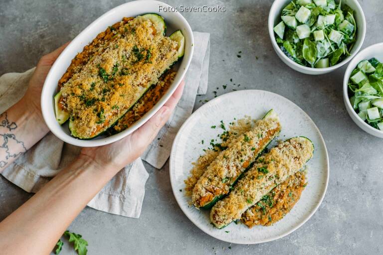 Zucchinischiffchen mit Linsenfüllung von SevenCooks