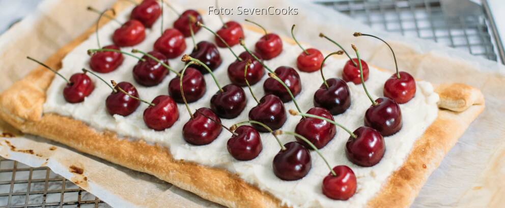 Vegetarisches Rezept: Blätterteig-Tarte mit frischen Kirschen_1