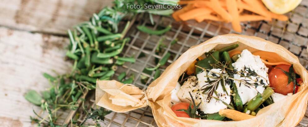Vegetarisches Rezept: Bohnen-Papilotte mit Ziegenkäse_2