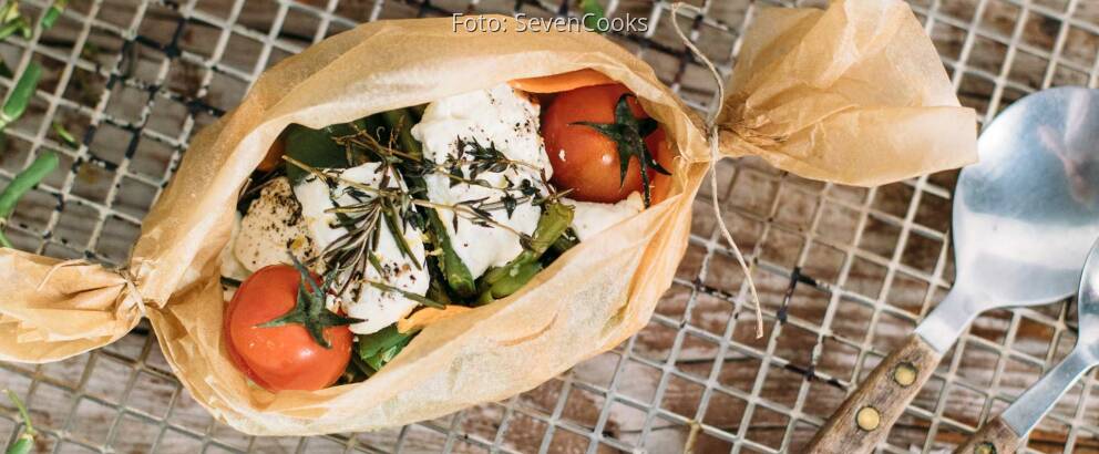 Vegetarisches Rezept: Bohnen-Papilotte mit Ziegenkäse_3