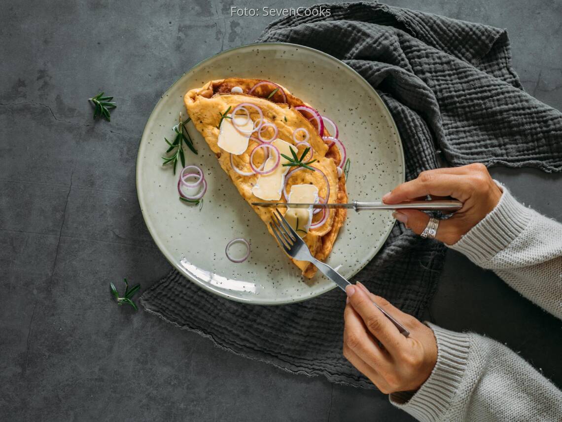 Vegetarisches Rezept: Französisches Omelett mit Brie 2