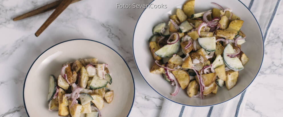 Vegetarisches Rezept: Gebackener Kartoffelsalat mit Joghurtdressing 1
