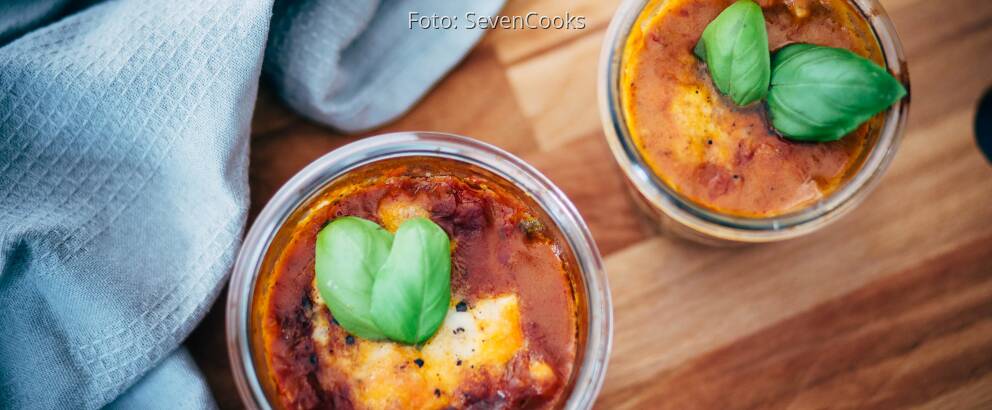 Vegetarisches Rezept: Gemüselasagne im Glas