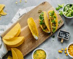 Vegetarisches Rezept: Golden Meal-Prep 3: Couscous Tacos_1_Schild