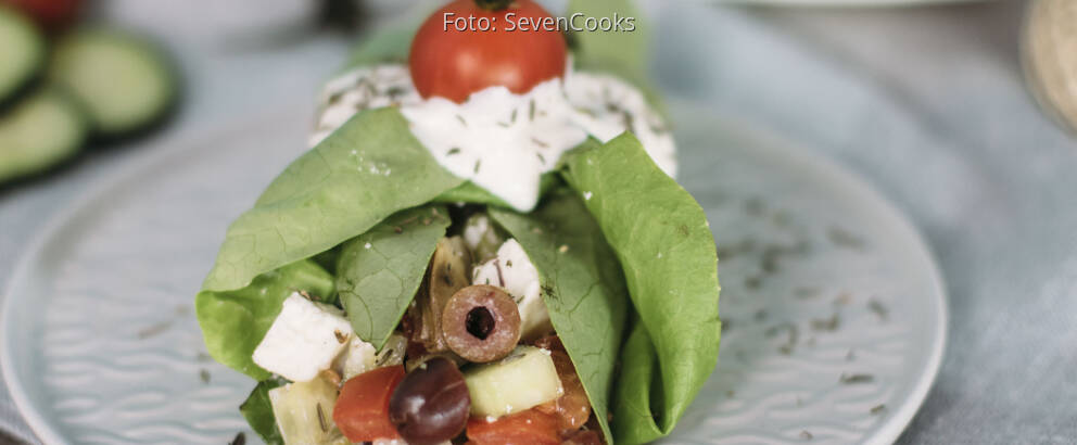 Vegetarisches Rezept: Griechische Kopfsalat-Wraps_1