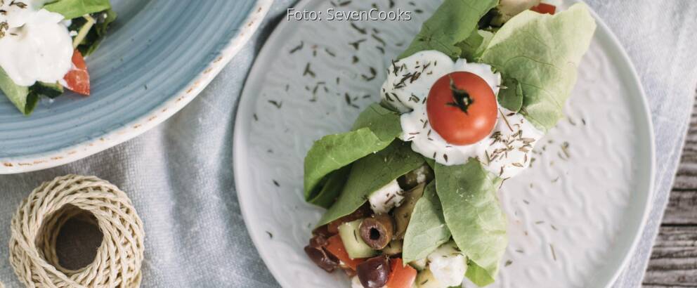 Vegetarisches Rezept: Griechische Kopfsalat-Wraps_2