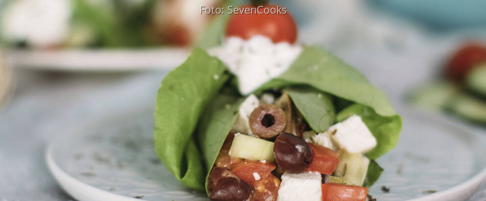 Vegetarisches Rezept: Griechische Kopfsalat-Wraps_3