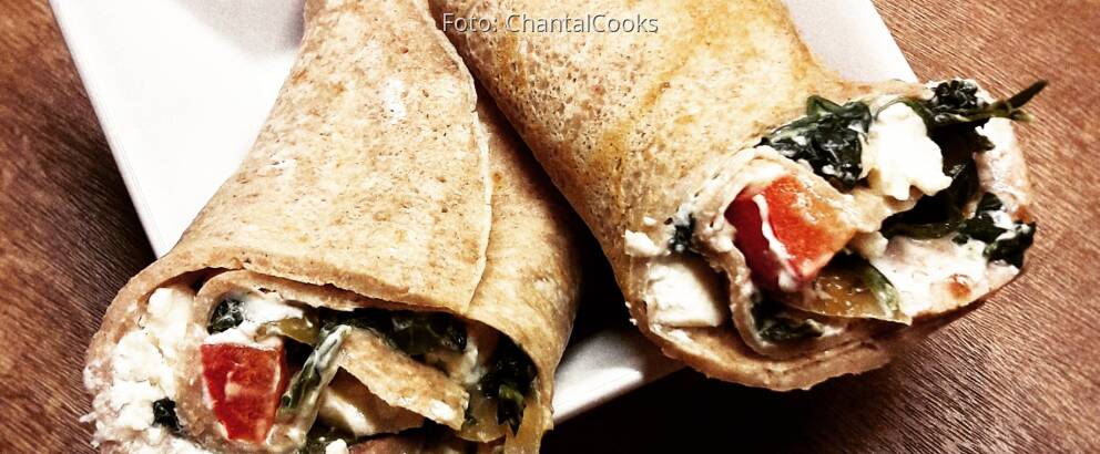 Vegetarisches Rezept: Griechische Pfannkuchenwraps