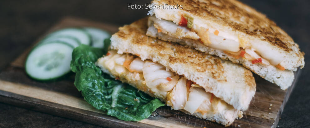 Vegetarisches Rezept: Grilled Cheese Sandwich mit Kimchi