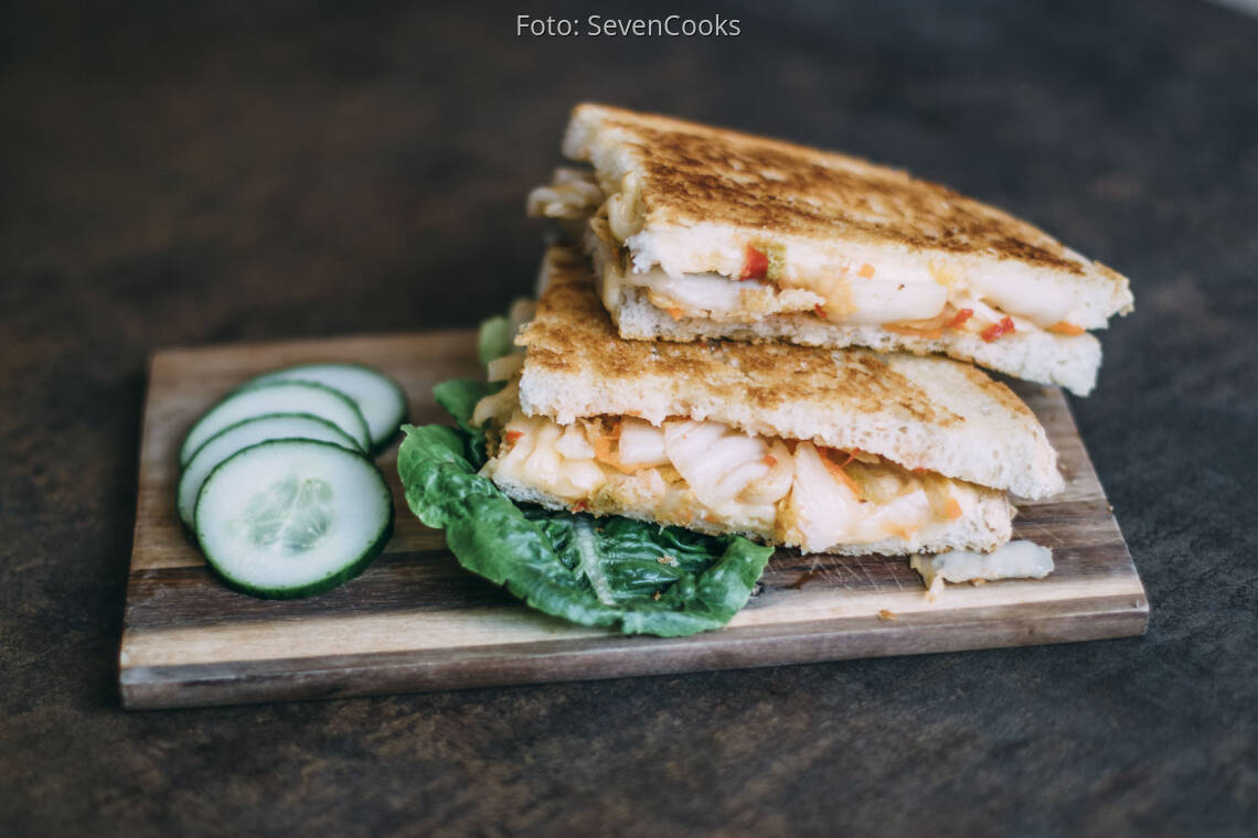 Vegetarisches Rezept: Grilled Cheese Sandwich mit Kimchi