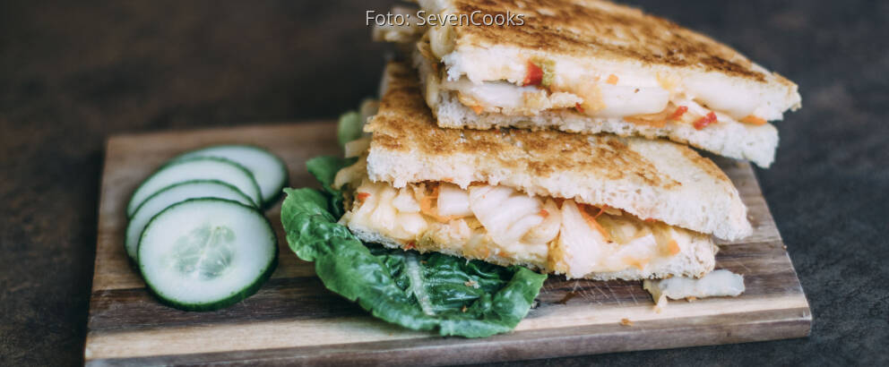 Vegetarisches Rezept: Grilled Cheese Sandwich mit Kimchi