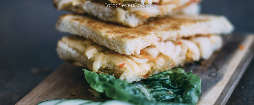 Vegetarisches Rezept: Grilled Cheese Sandwich mit Kimchi