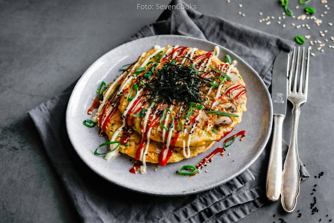 Vegetarisches Rezept: Japanische Pfannkuchen 3