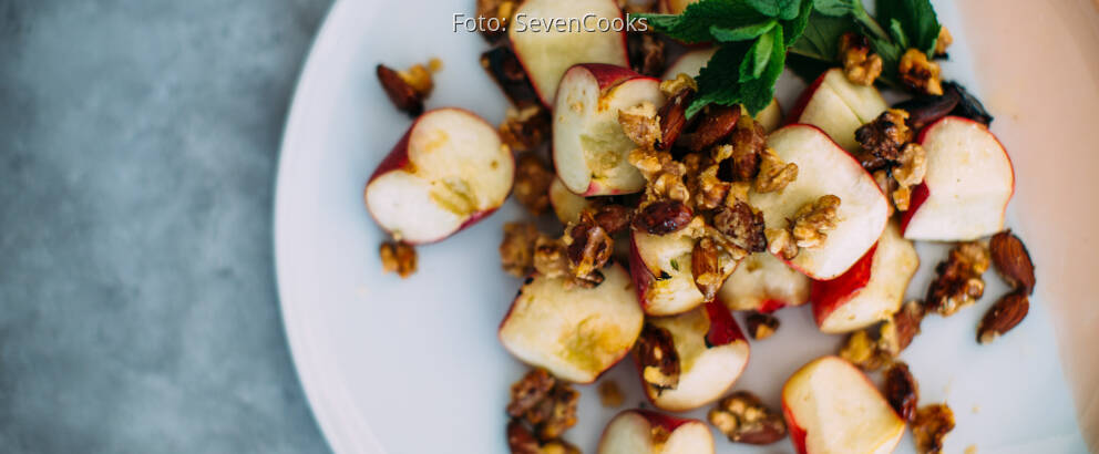 Vegetarisches Rezept: Karamellisierte Pfirsiche