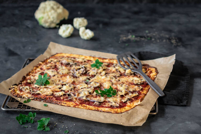 Vegetarisches Rezept: Low Carb Blumenkohl-Pizza 1