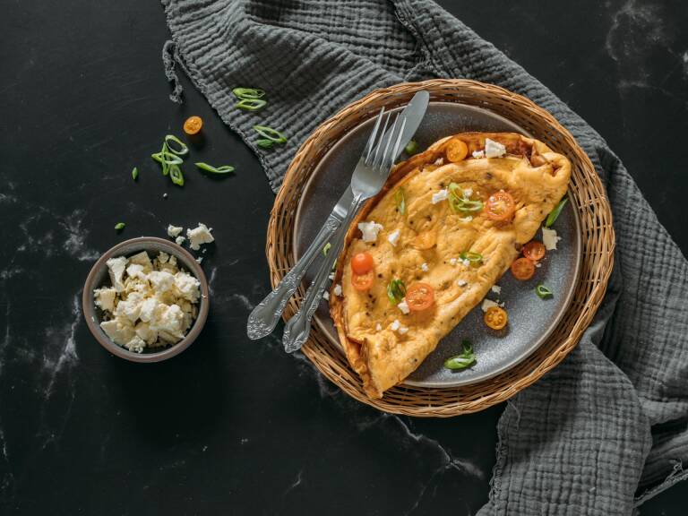 Vegetarisches Rezept: Mediterranes Omelett mit Feta 1