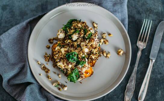 Ofen Susskartoffel Mit Quinoa Und Spinat Sevencooks