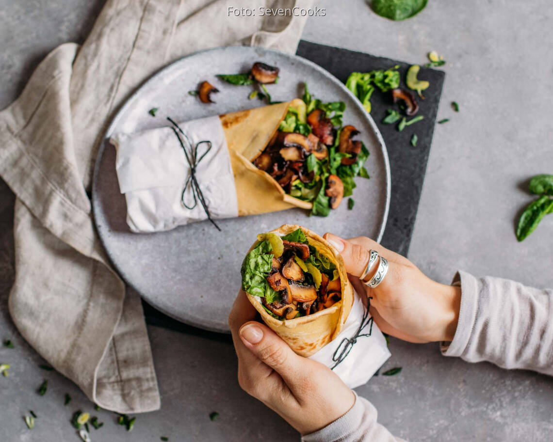 Vegetarisches Rezept: Pfannkuchen Wraps Meal Prep 2