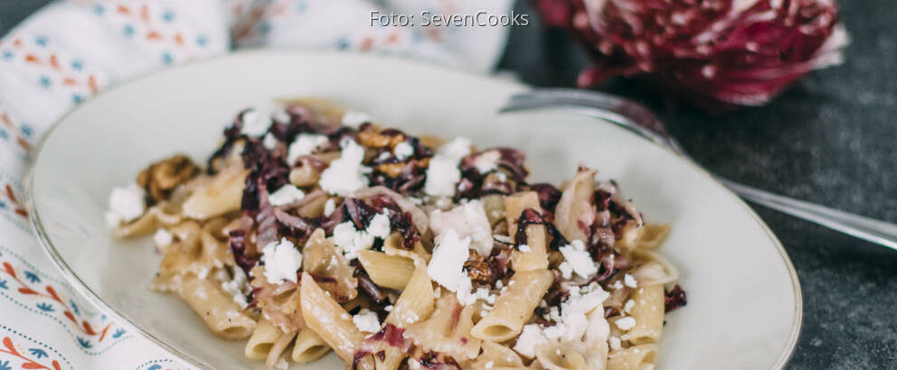 Vegetarisches Rezept: Radicchio-Walnuss-Pasta