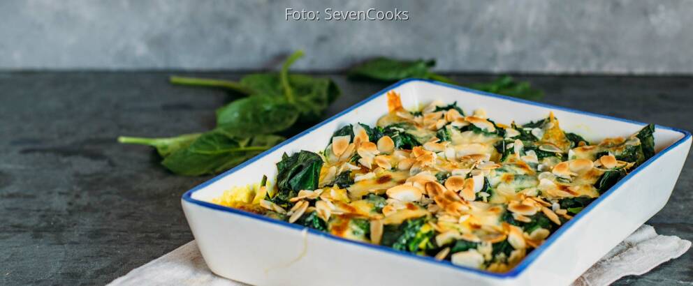 Vegetarisches Rezept: Spinat-Gnocchi-Auflauf mit Curry 2