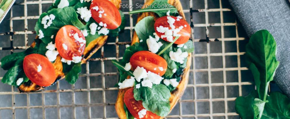 Vegetarisches Rezept: Süßkartoffeltoast mit Feta