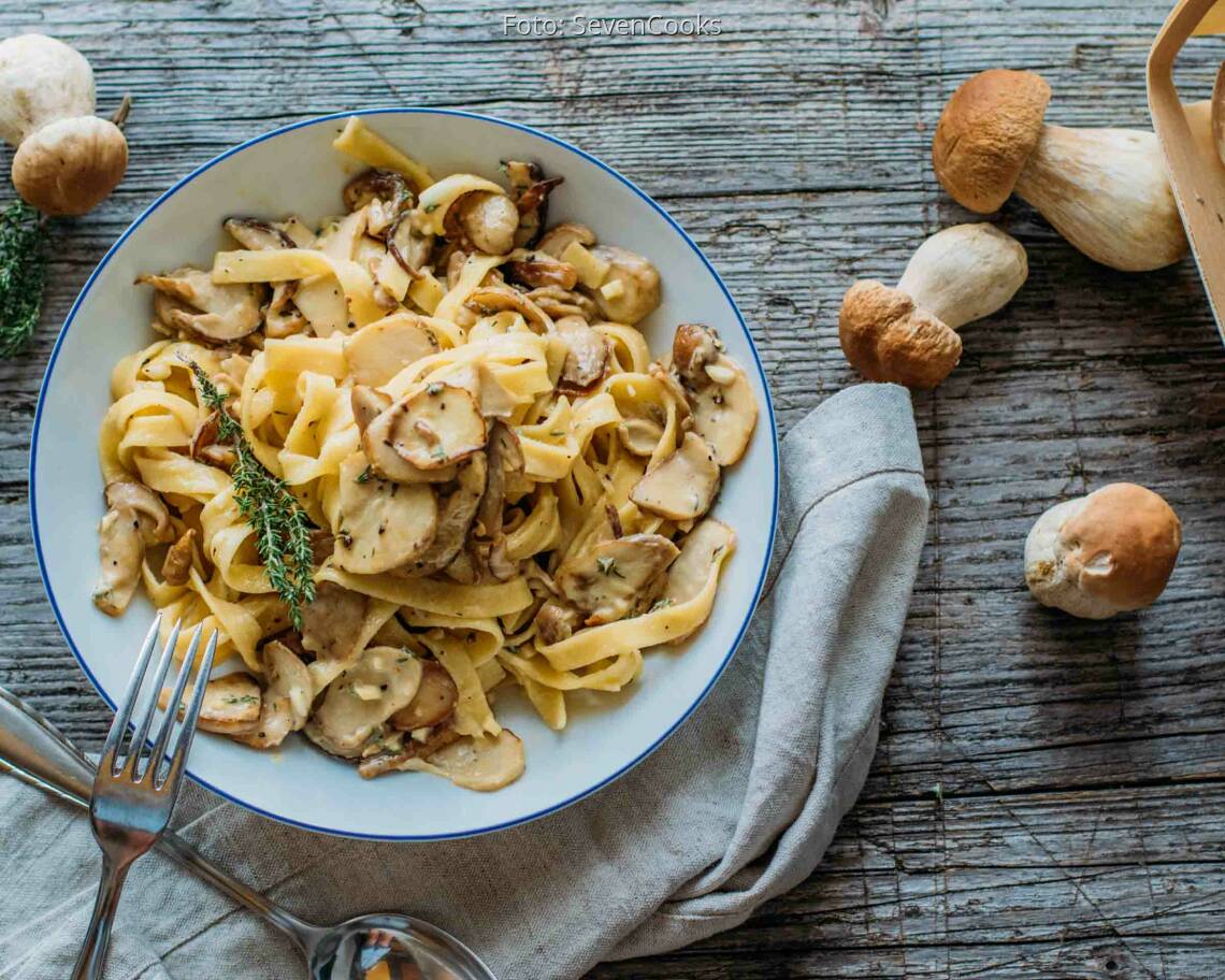 Vegetarisches Rezept: Tagliatelle mit frischen Steinpilzen 2