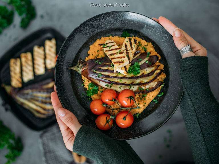 Tomaten Polenta Mit Grillgem Se Und Halloumi Von Stefaniecooks