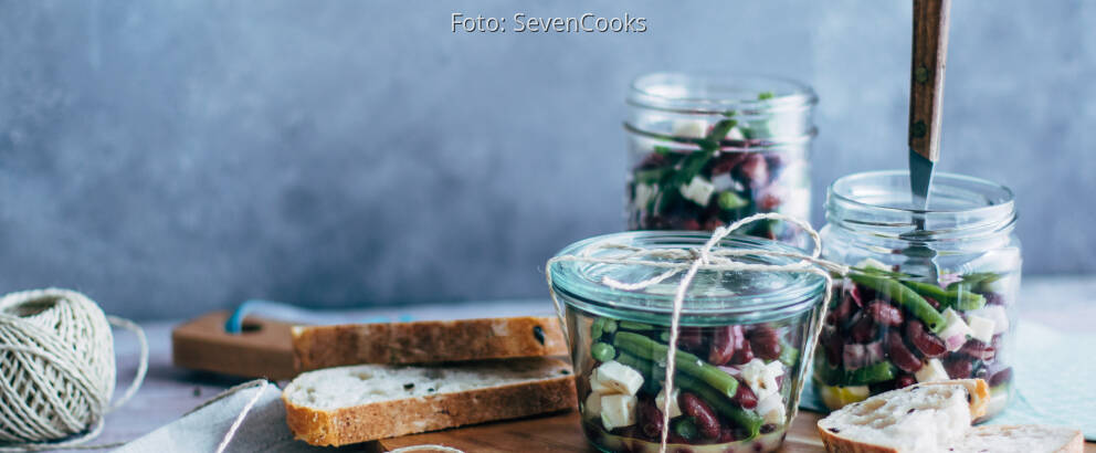 Vegetarisches Rezept: Zweierlei Bohnensalat mit Feta