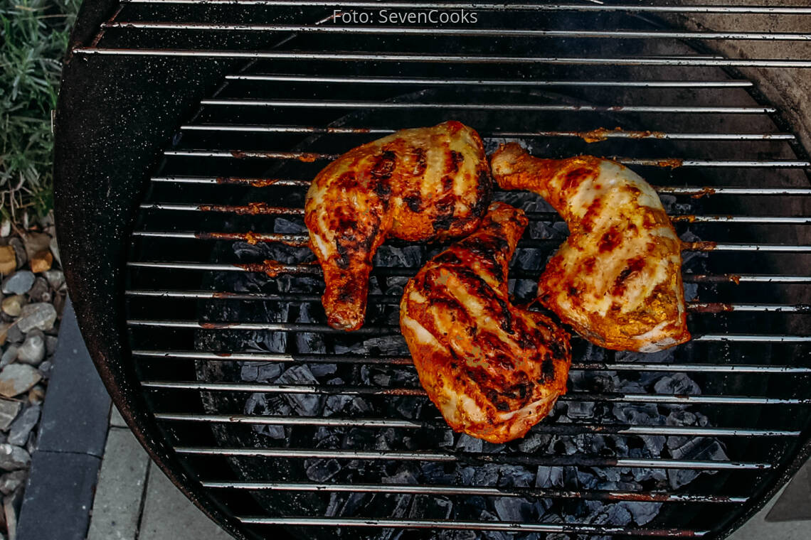 Hähnchenkeulen mit Joghurtmarinade