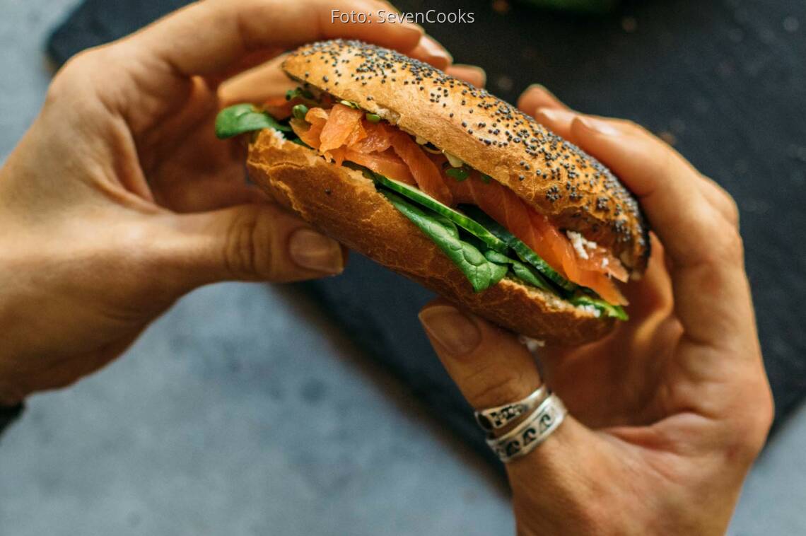 Spinat Lachs Bagel