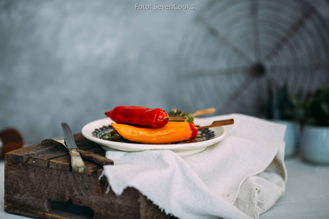 Marinierte Tofu-Paprika-Spieße