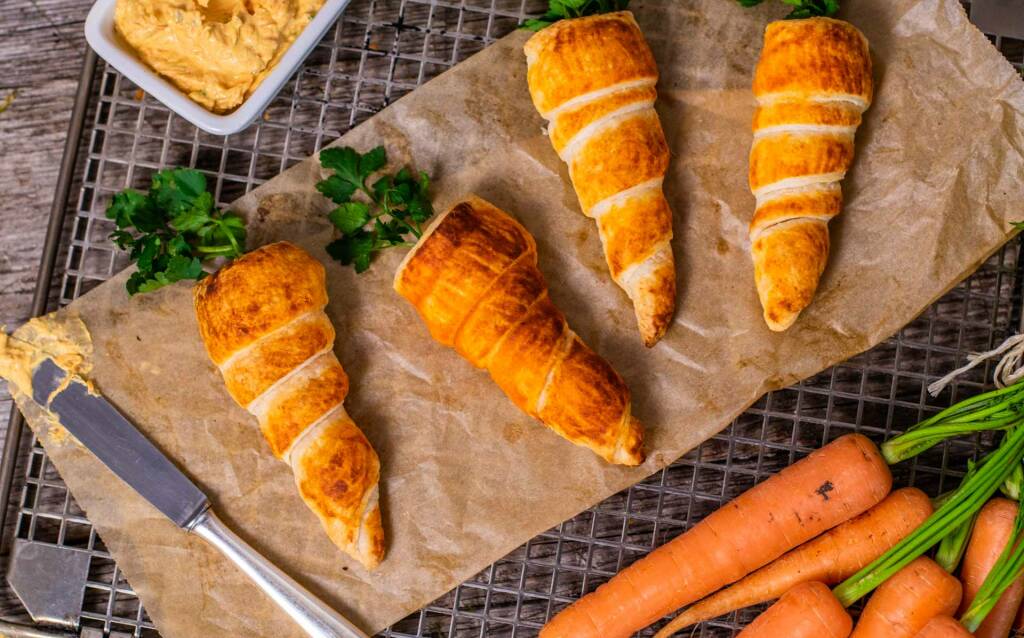 Vegetarisches Rezept Blätterteigkarotten 2
