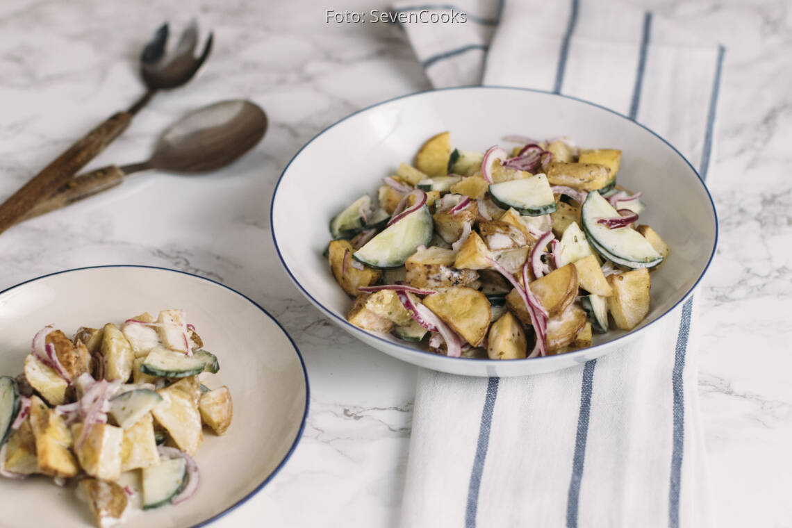 Gebackener Kartoffelsalat mit Joghurtdressing