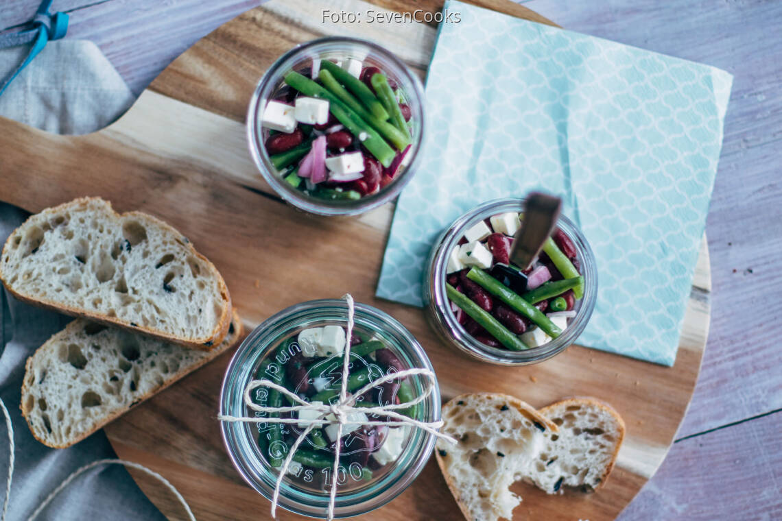 Zweierlei Bohnensalat mit Feta